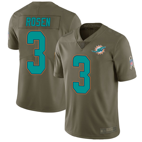 Nike Miami Dolphins #3 Josh Rosen Olive Men Stitched NFL Limited 2017 Salute To Service Jersey->miami dolphins->NFL Jersey